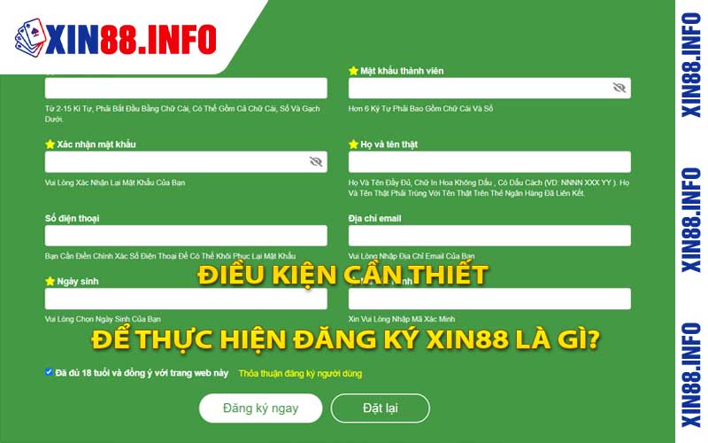 Điều Kiện Cần Thiết Để Thực Hiện Đăng Ký Xin88 là Gì?