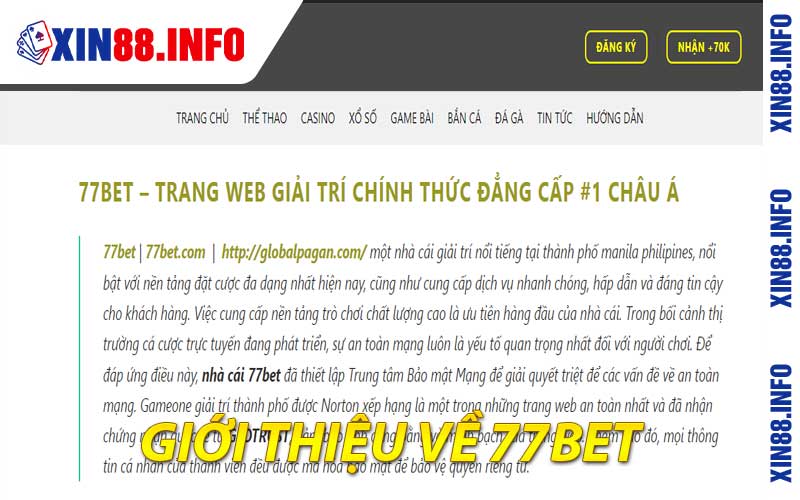 Giới Thiệu Về 77bet